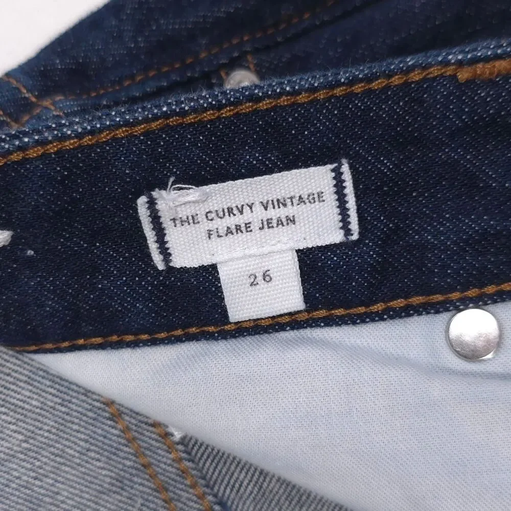 MADEWELL Women’s Jeans Blue The Curvy Vintage Flare 26 Bootcut 100% Cotton NW294